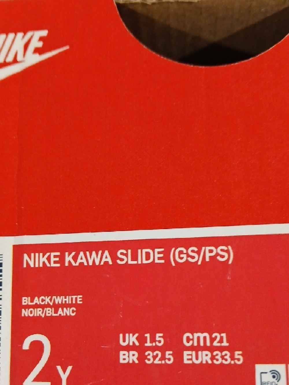 Nike Black Slides with White Swoosh - Picture 7 of 7